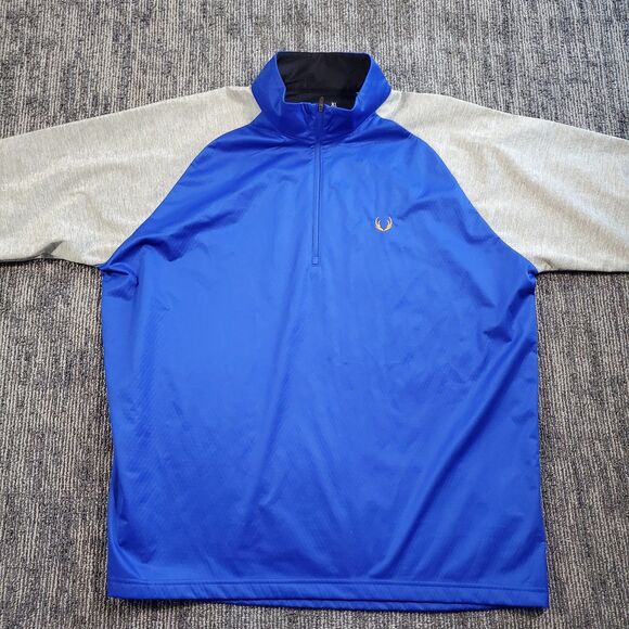 Antigua Windbreaker Golf Pullover Trainer Jacket 1/4 Zip Mens XL Blue Athletic - Picture 2 of 13